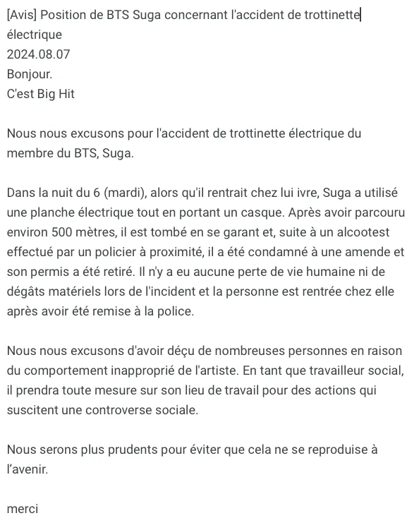 suga bts,suga arrestation,suga alcoolemie,suga accident