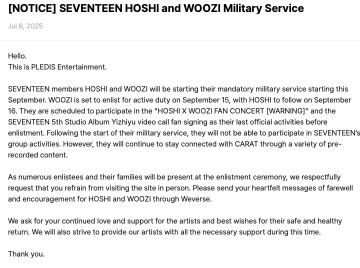 hoshi enlistment,woozi military service,seventeen military service,seventeen service militaire,Dates enrôlement Hoshi Woozi,K-Pop service militaire