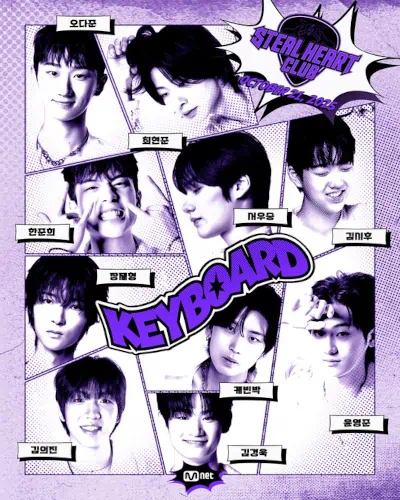 mnet steal heart club 2025,survival k-band,survival boyband,wooseok pentagon steal heart club,steal heart club participants