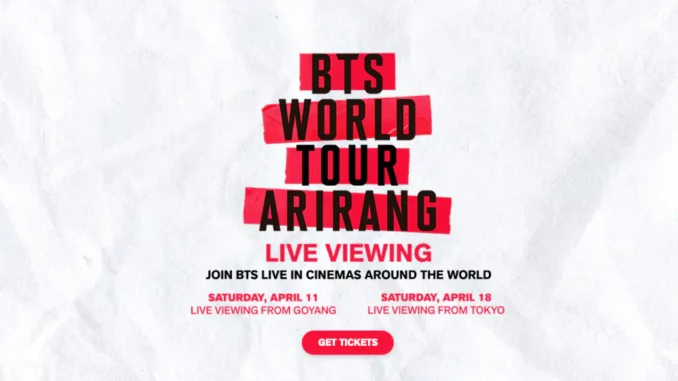 BTS , annonce des dates de live des concerts au cinéma