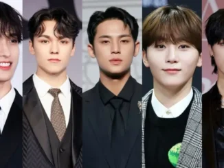 Les membres DK, Mingyu, Seungkwan, Vernon et Dino de SEVENTEEN avant leur enrôlement militaire