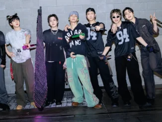 Les membres de BTS lors du concert à Las Vegas