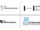 Logos de HYBE, SM, JYP et YG pour l'annonce du FANOMENON 2027